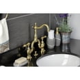 thumbnail image 5 of Kingston Brass KS7977AL English Country Bridge Bathroom Faucet with Brass Pop-up, Brushed Brass, 5 of 7