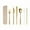 Gold, variant on Korean 7 Piece Stainless Steel Cutlery Set Knife Fork Spoon Chopsticks Straw Brush Storage Bag Portable For Camping