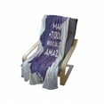 thumbnail image 4 of Saying Soft Flannel Fleece Throw Blanket, Make Today Ridiculously Message on Watercolor Brush Strokes, Cozy Plush for Indoor and Outdoor Use, 70" x 90", Baby Blue Plum and White, by Ambesonne, 4 of 6