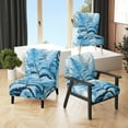 thumbnail image 1 of Designart "Dreaming Amid Azure Ferns II" Blue Ferns Upholstered Accent Chair - Modern Arm Chair For Living Room, 1 of 7