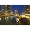 thumbnail image 2 of Flaherty, Dennis 18x14 Black Ornate Wood Framed with Double Matting Museum Art Print Titled - Illinois, Chicago Night along the Chicago River, 2 of 4