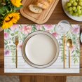 thumbnail image 4 of Colorful Flowers Placemats Set of 4, Spring Leaves Floral Botanical Wood Grain Placemats for Dining Table, Place Mats for Kitchen Tabletop, Waterproof Wipeable Dining Table Mats Set, 4 of 9