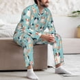 thumbnail image 7 of Honeii Colorful Dog Pattern Mens Pajamas Set,2pcs Men's Lounge Long Sleeve Sleep Shirt and Pajama Bottoms Sleepwear Set,Mens Pjs Sets-Large, 7 of 7