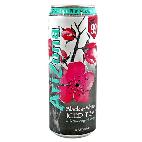 Arizona Black and White Tea 23 Oz Can Pack of 24