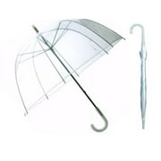 MyPartyShirt 46" Adult Clear Bubble Dome Umbrella Plastic Auto Open Rain Rainstopper Arc