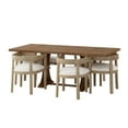 thumbnail image 3 of GDF Studio Ladieu Fabric Upholstered Wood 7 Piece Dining Set, Light Ash and Beige, 3 of 12