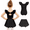 2 Piece Black, variant on Girls Ballet Leotards Ruffle Sleeve Bow Back Toddler Dance Outfits Leotard with Removable Shinny Skirt Combo 3-11Y