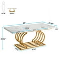 thumbnail image 4 of Modern Dining Table, 63" Faux Marble Wood Kitchen Table for 6-8 People White, 4 of 5
