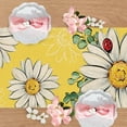 thumbnail image 4 of Spring Summer Daisy Flower Yellow Table Runner, Floral Eucalyptus Leaves Ladybug Kitchen Dining Table Decoration, Seasonal Burlap Indoor Outdoor Home Decor Party Supply 13 x 90 Inches, 4 of 6