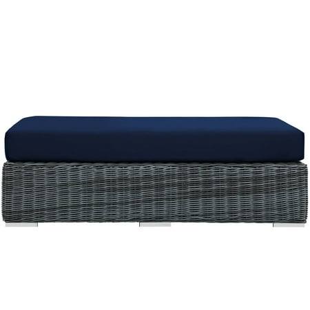 Modway Summon Outdoor Patio Sunbrella Rectangle Ottoman, Multiple Colors
