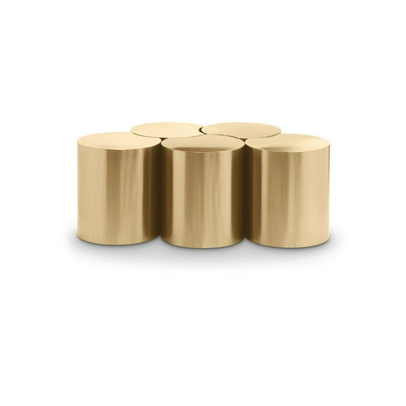 Meridian Furniture Dimple 5 Piece Gold Iron Metal Coffee Table