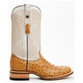 thumbnail image 2 of Tanner Mark Men's Exotic Ostrich Western Boot Broad Square Toe Tan 8 D(M) US, 2 of 7
