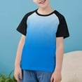 thumbnail image 6 of BLVB Girls Boys Tshirt Raglan Shirt Baseball Tee Cotton T-Shirt Short Sleeve Gradient Shirts 3-14 Years, 6 of 7
