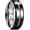 Black&Silver, variant on Classic 8mm Black Tungsten Carbide Wedding Band Ring for Men with Grooved Center Matte Brushed Finish Beveled Edge Comfort Fit Size 10
