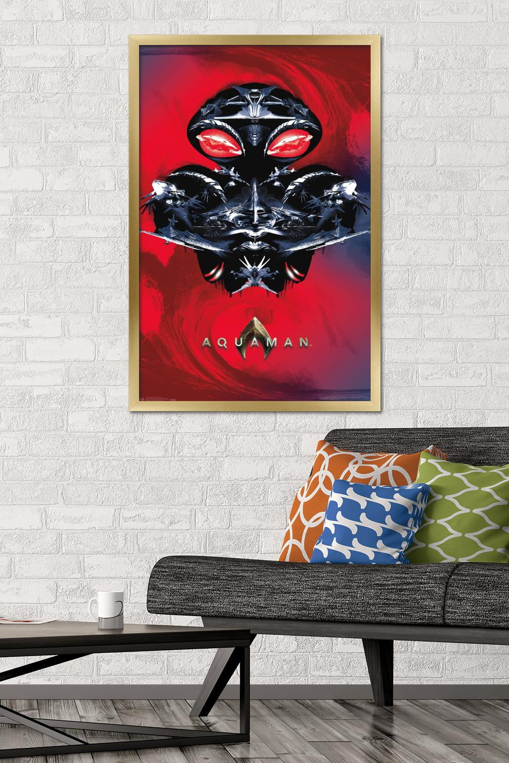 DC Comics Movie - Aquaman - Manta Silhouette Wall Poster, 22.375" x 34", Framed