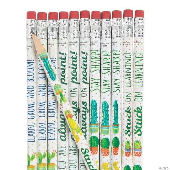 Cactus & Succulents Pencils, Birthday, Stationery, 24 Pieces