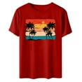 thumbnail image 3 of Birdeem Mode Femme T-Shirt Imprimé à Col Rond à Manches Courtes Blouse Ample Hauts, 3 of 4