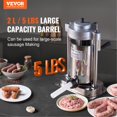 thumbnail image 2 of Manual Sausage Stuffer 2L Vertical Sausage Machine 304 Stainless Steel, 2 of 7