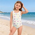 thumbnail image 5 of Grblisyd Girls One Piece Swimsuits Cute Cartoon Crew Neck Swimwear Athletic Bathing Suit 2-13Y, 5 of 6