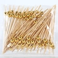 thumbnail image 2 of 100Pcs Cocktail Picks, Fancy Toothpicks for Appetizers, Decorative Skewers for Appetizers Drinks Party Fruit, 4.7 Inch Long Wooden Bamboo Gold Ball Food Sticks Charcuterie Boards Accessories, 2 of 6