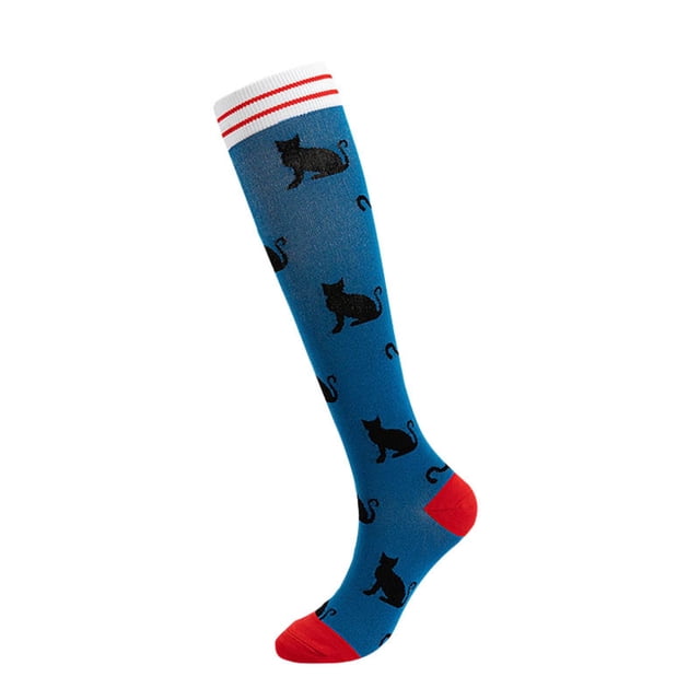 TIEVOSA Sports Golf Compression Socks Outdoor Cycling Tarvel Socks for Men Women(Navy)