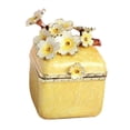 thumbnail image 3 of Joyero de esmalte artístico, joyero decorativo para el hogar, pequeño, para colgantes, aretes, decoración del hogar. Amarillo, 3 of 8