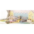 thumbnail image 2 of Twin Size Minimalist Metal Floor Bed Frame, Montessori Bed with Fence and Door, Low Children Bed for Boy & Girl,Pink, 2 of 7