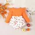 thumbnail image 6 of Jkety Baby Girl Outfits Baby Girl Smocked Thanksgiving Outfit Plaid Bubble Romper Embroidery Turkey Fall Clothes(Orange,3-6 Months), 6 of 7