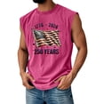 thumbnail image 2 of Men's Crew Neck Muscle Tee with Waving American Flag Graphic and "1776 to 2026" 250 Years Text Surrounded by Stars, Soft Cotton Blend for Daily Wear or Family Gatherings Hot Pink M, 2 of 4