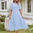 thumbnail image 2 of Jiyugala Dresses for Women 2023 Round Neck Short Sleeve Plus Size Floral Dress, 2 of 5