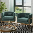 thumbnail image 6 of Apeaka Velvet Barrel Accent Chair, Lake Blue, 24.41" x 24.41" x 31", 6 of 6