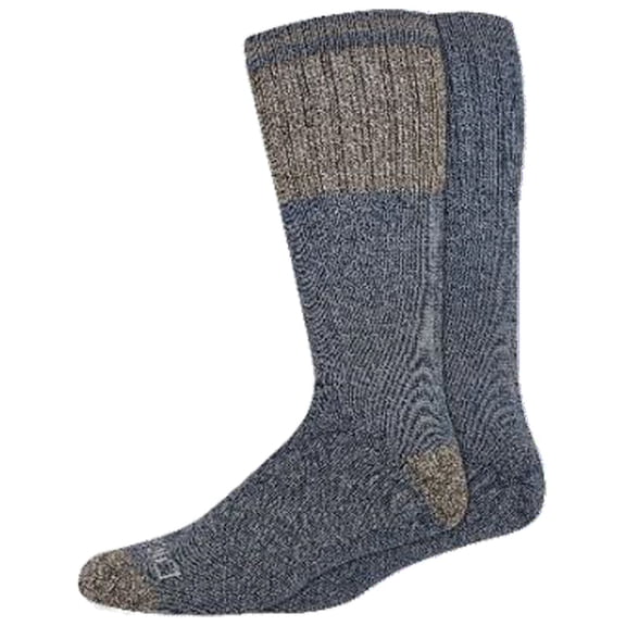 Dickies Men's 2 pairs Brushed Charcoal Fiber Crew, Color Block Socks, Sizes 6-12, Blue