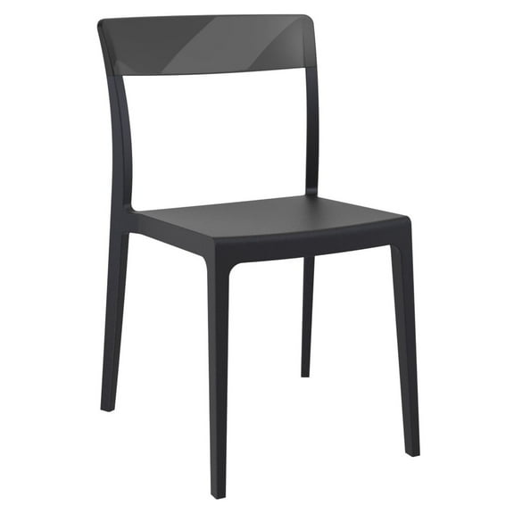 Luxury Commercial Living 33" Black Outdoor Patio Dining Chair