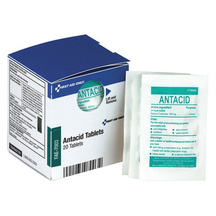 FIRST AID ONLY FAE7003 First Aid Kit Refill,Antacid, 2 Tablets Per