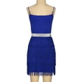 thumbnail image 4 of Vestidos Cortos Vestido ajustado Mujer Mini vestido sin mangas Vintage Tassel Clubwear (Azul M) Ygjytge para Mujer Azul T XL, 4 of 6