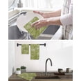 thumbnail image 5 of Sage Green Geometric Kitchen Dish Towels for Drying Dishes Set of 2, Modern Stereotypic Abstract Art Waffle Weave Microfiber Hand Tea Bathroom Towels Quick Dry & Absorbent Towel 12x12, 5 of 7