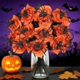 thumbnail image 7 of Taotanxi Halloween Decorations, 15Inch Artificial Spider Rose Leaf Floral Stems Halloween Branches Decoration, for Home Indoor Party Vase Arrangement Decor - Orange., 7 of 7