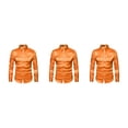 thumbnail image 1 of Sonducket Camisa transpirable para hombre Satén con mangas largas - Trabajo Boda o hogar Camisa para hombre Manga larga formal Naranja grande S Type1 NO1, 1 of 6