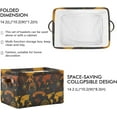 thumbnail image 3 of Storage Basket Vintage Globe Map Foldable Canvas Laundry Baskets Bin Waterproof Inner Layer with Sturdy Handles for Toy Nursery Blanket Clothes 2 Pack, 3 of 7