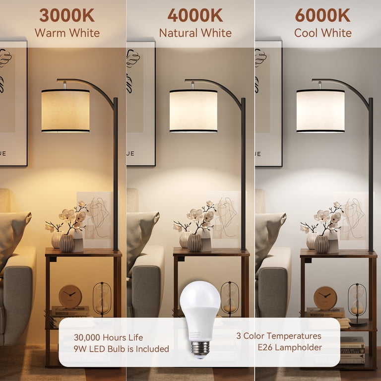 SUNMORY Floor Lamp with Shelves and USB Charging Station photo 5