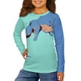 thumbnail image 4 of POLERO Dinosaur Boys Long Sleeve Shirts 2 Pack Soft Loose Tees for Kids 3-4 Years Peacock Green Round Neck Pullover Tops Winter Layering, 4 of 6