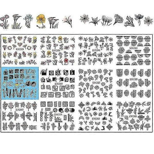 BN1213 1224 Mixed Floral Geometric Water Transfer Decals Stickers Nail Art