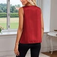 thumbnail image 4 of Fgnfyis Women Tank Tops Casual Solid Color Sleeveless Tank Top Stretch Soft Breathable Summer Basic Shirt for Daily Wear Vest Women's Tops Red S, 4 of 5