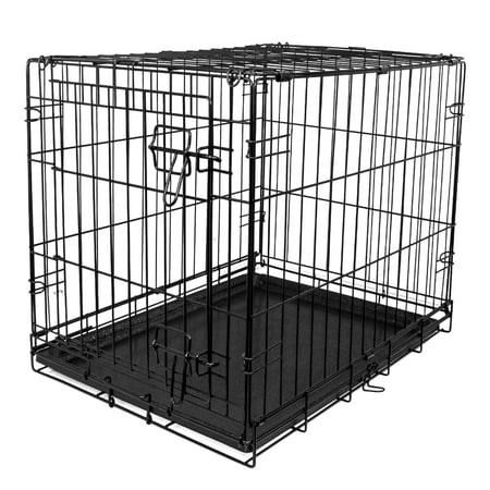 Crate 2 Button Vibrant Life Folding Dog Crate, 24