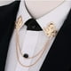 thumbnail image 4 of Collares de Oro Joyería Pins con Hebilla de Cadena en Dorado Hoja de Arce, 4 of 9