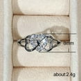 thumbnail image 3 of K-KED Charm Heart Cut Cubic Zircon 925 Silver Ring Women Anniversary Ring Sz 6-10-Clear-11, 3 of 8