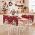 thumbnail image 2 of Christmas Dog Chair Covers Set of 6 Winter Snowflake Christmas Tree Poinsettia Red Chair Back Covers Stretch Removable Washable Slipcovers Protector for Dining Room Kitchen Party Decor, 2 of 5