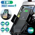 thumbnail image 2 of Seneo Fast Wireless Charger Car Mount, 15W Auto-Clamping Smart Sensor Car Phone Holder, for Dashboard/Air Vent/Windshield for iPhone Samsung, 2 of 8