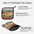 thumbnail image 3 of Yayeee Oven Mitts and Pot Holder Set of 2 Heat Resistant Kitchen Gloves Baking Hot Pad, Abstract Wavy Landscape, 3 of 5