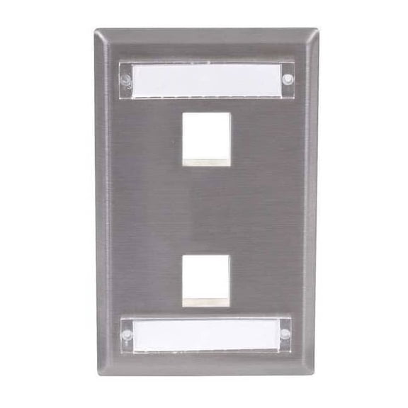 Hubbell Premise Wiring Plate,2 Ports,Gray SSFL12